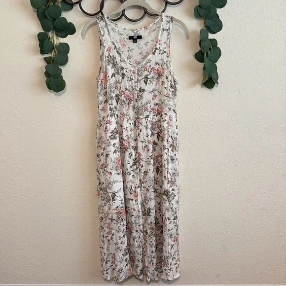 chinese dress ladies Ivory Button Front Midi Dress - All Dresses main image 0